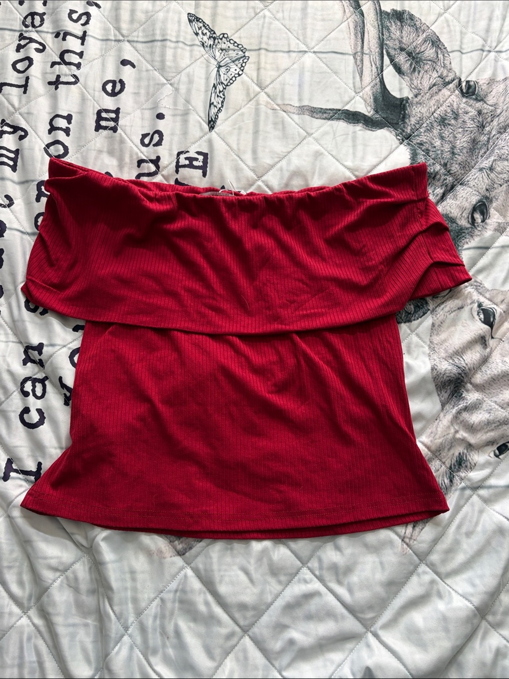 BTFBM Off-the-Shoulder Ribbed Top - Picture 4 of 4
